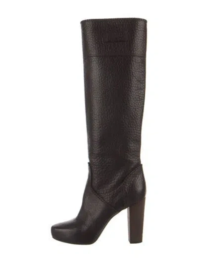 Pre-owned Donna Karan Leather Boots In Brown