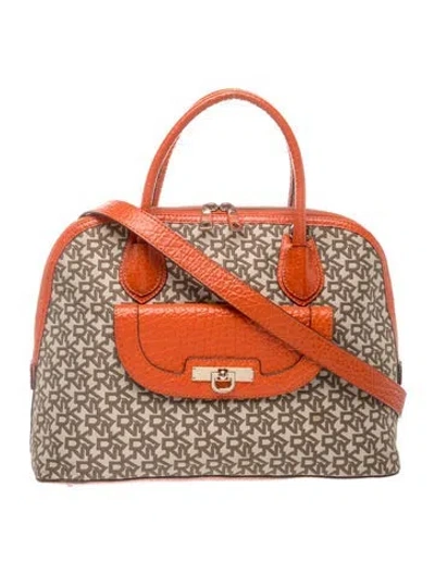 Pre-owned Donna Karan Leather Briefcase In Neutrals