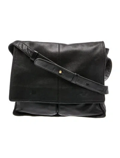 Pre-owned Donna Karan Leather Crossbody Bag Vintage In Black