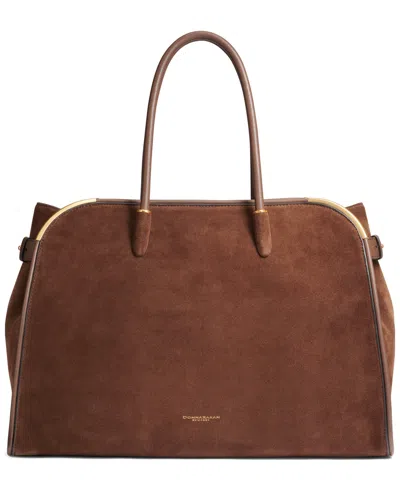 Donna Karan Leather Dog Clip Extra-large Satchel Handbag In Brown