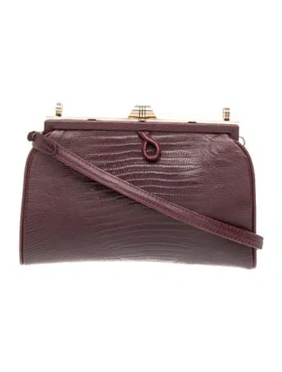 Pre-owned Donna Karan Leather Evening Bag In Burgundy