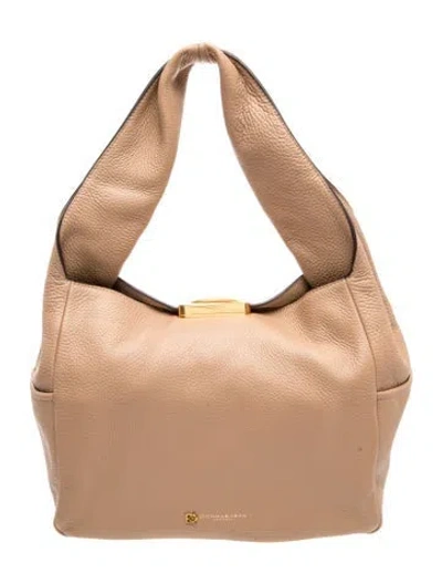 Pre-owned Donna Karan Leather Hobo In Brown