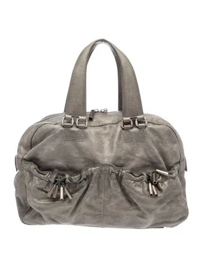 Pre-owned Donna Karan Leather Hobo In Grey