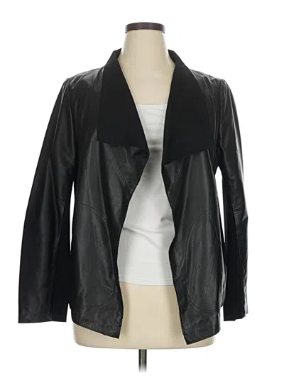 Pre-owned Donna Karan Leather Jacket In Black