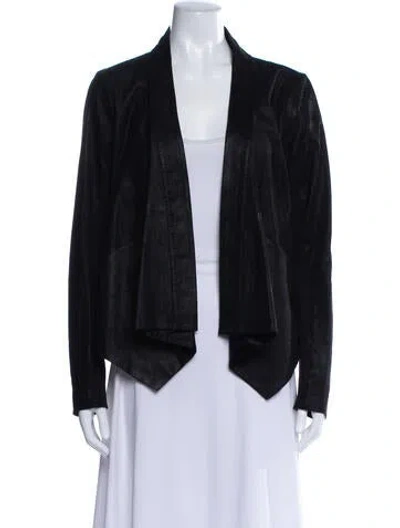 Pre-owned Donna Karan Leather Jacket In Black