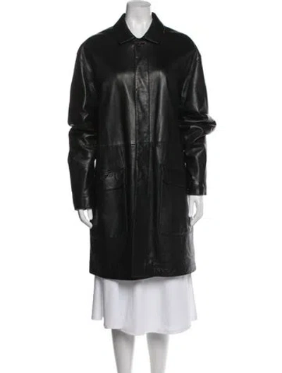Pre-owned Donna Karan Leather Jacket In Black