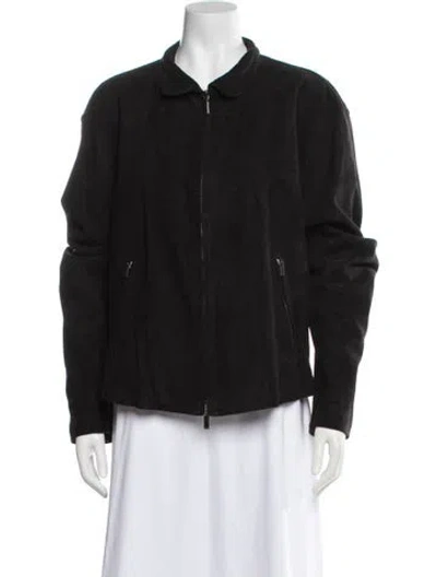 Pre-owned Donna Karan Leather Jacket In Black