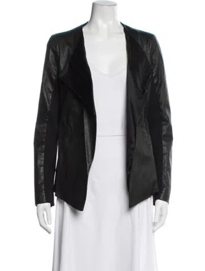 Pre-owned Donna Karan Leather Jacket In Black