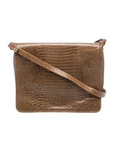 Pre-owned Donna Karan Leather Messenger Bag In Brown