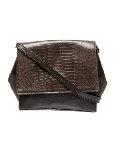 Pre-owned Donna Karan Leather Messenger Bag In Brown