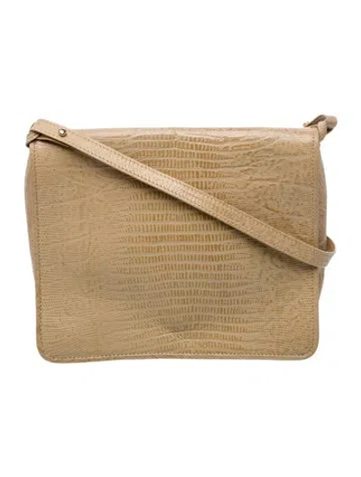 Pre-owned Donna Karan Leather Messenger Bag In Neutral