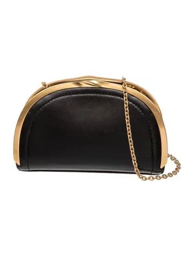 Pre-owned Donna Karan Leather Minaudière In Black