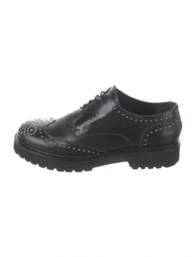 Pre-owned Donna Karan Leather Oxfords In Black