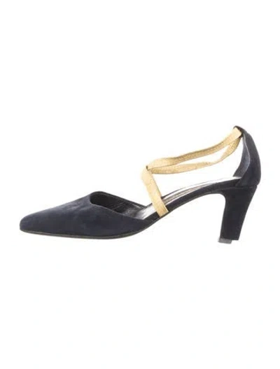 Pre-owned Donna Karan Leather Pumps In Blue