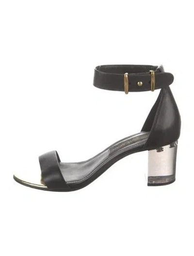 Pre-owned Donna Karan Leather Sandals In Black