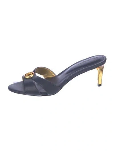Pre-owned Donna Karan Leather Sandals In Blue