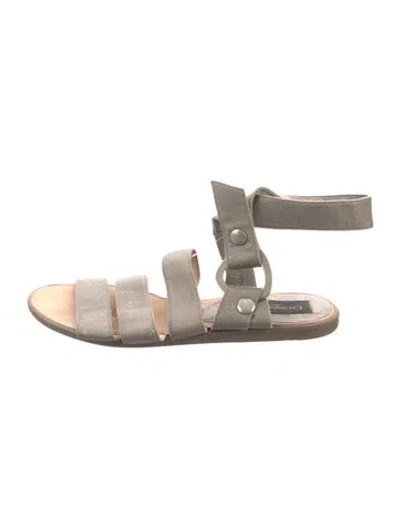 Pre-owned Donna Karan Leather Sandals In Grey
