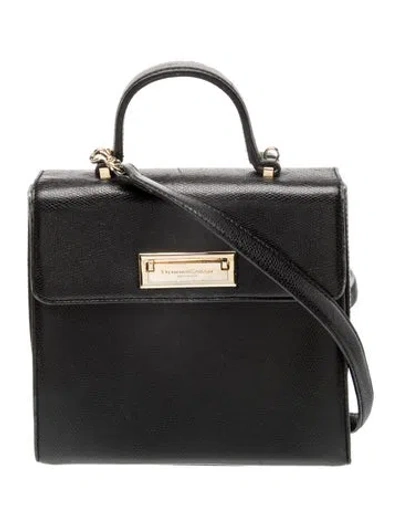 Pre-owned Donna Karan Leather Shoulder Bag In Black