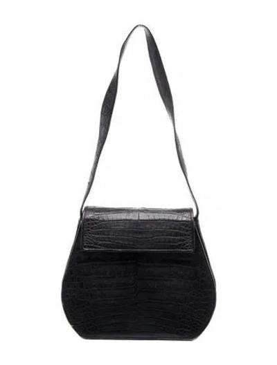 Pre-owned Donna Karan Leather Shoulder Bag In Black