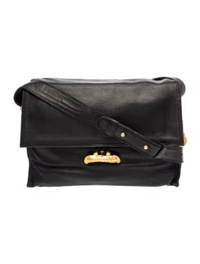Pre-owned Donna Karan Leather Shoulder Bag In Black