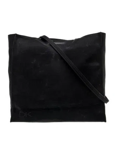 Pre-owned Donna Karan Leather Shoulder Bag In Black