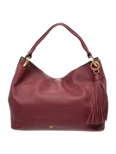 Pre-owned Donna Karan Leather Shoulder Bag In Burgundy