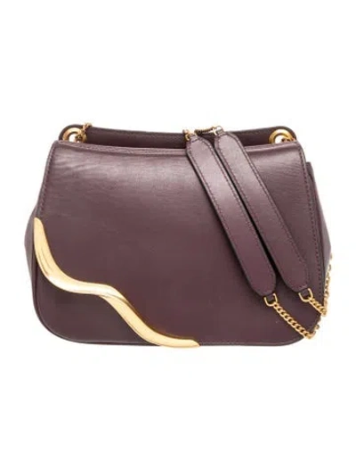 Pre-owned Donna Karan Leather Shoulder Bag In Purple