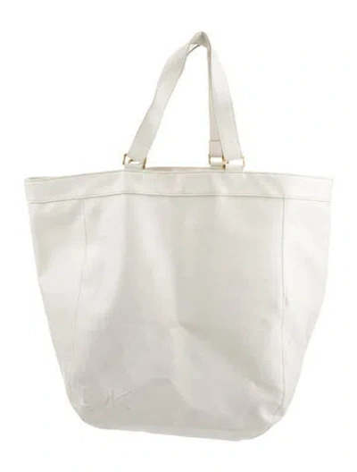 Pre-owned Donna Karan Leather Shoulder Bag In White
