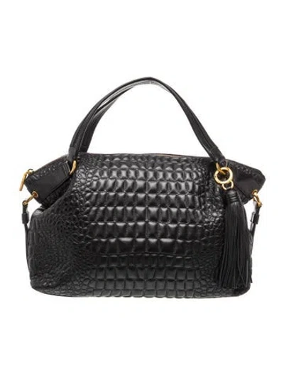 Pre-owned Donna Karan Leather Top Handle Bag In Black