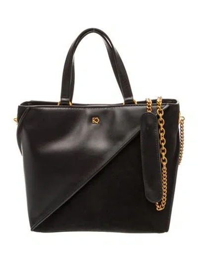 Pre-owned Donna Karan Leather Top Handle Bag In Black