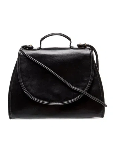 Pre-owned Donna Karan Leather Top Handle Bag In Black