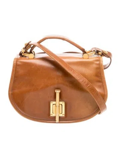 Pre-owned Donna Karan Leather Top Handle Bag In Brown