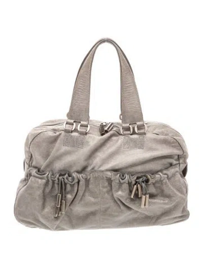 Pre-owned Donna Karan Leather Top Handle Bag In Gray