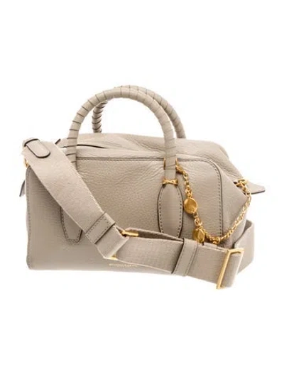 Pre-owned Donna Karan Leather Top Handle Bag In Neutral