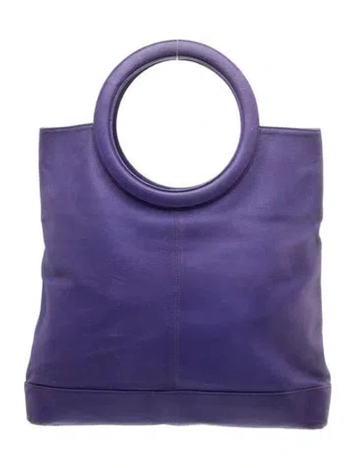 Pre-owned Donna Karan Leather Top Handle Bag In Purple