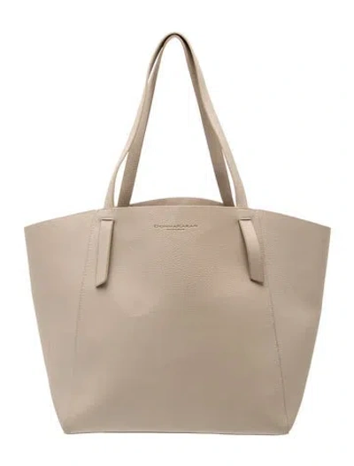 Pre-owned Donna Karan Leather Tote In Neutrals