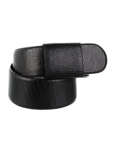 Pre-owned Donna Karan Leather Waist Belt In Black