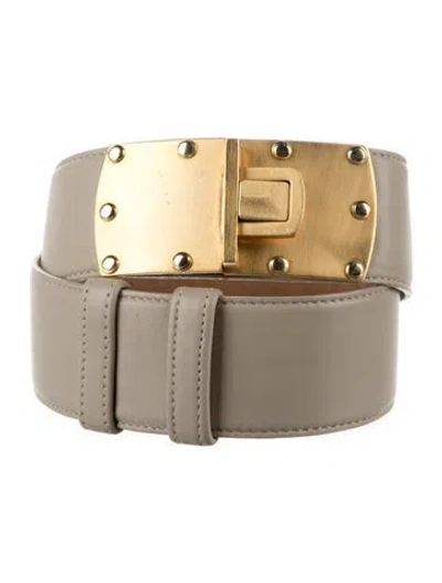 Pre-owned Donna Karan Leather Waist Belt In Black