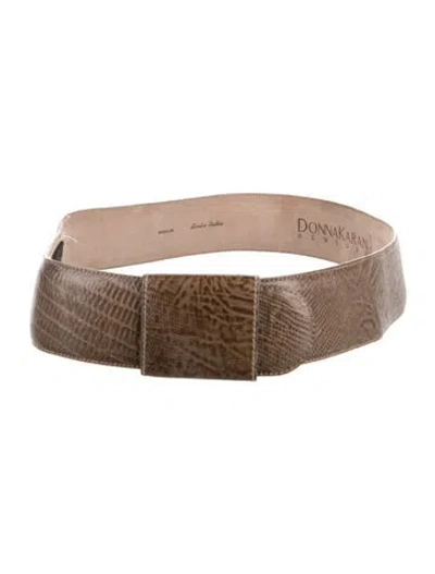 Pre-owned Donna Karan Leather Waist Belt In Brown