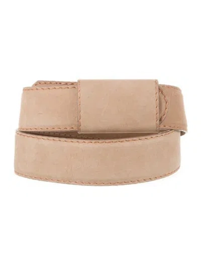 Pre-owned Donna Karan Leather Waist Belt In Neutrals