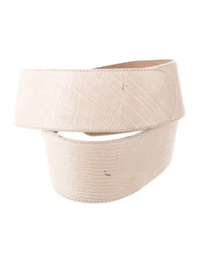 Pre-owned Donna Karan Leather Waist Belt In Neutrals