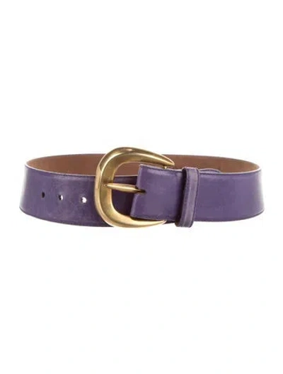Pre-owned Donna Karan Leather Waist Belt In Purple