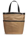 Donna Karan Lido Metallic Canvas Small Tote Bag In Gold