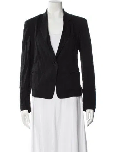 Pre-owned Donna Karan Linen Blazer In Black