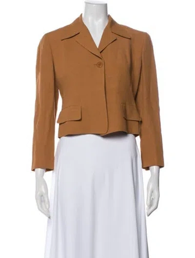 Pre-owned Donna Karan Linen Blazer In Brown