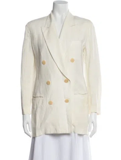 Pre-owned Donna Karan Linen Blazer In Neutral