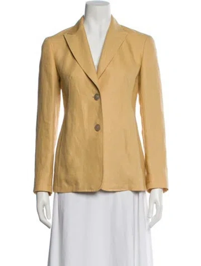 Pre-owned Donna Karan Linen Blazer In Neutral