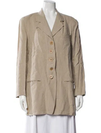 Pre-owned Donna Karan Linen Coat In Neutral