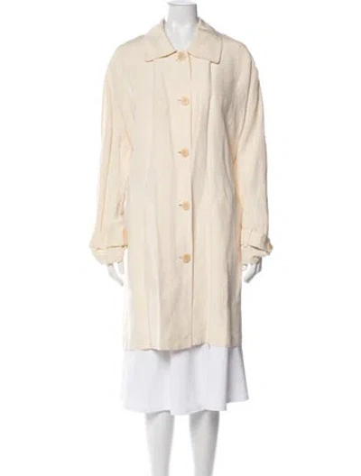 Pre-owned Donna Karan Linen Coat In Neutral