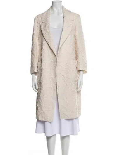 Pre-owned Donna Karan Linen Coat W/ Tags In Neutral